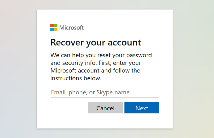 A login screen asks the user to enter their account's email or phone number.