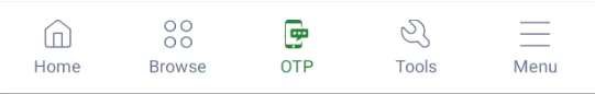 The OTP section in the Locker mobile app