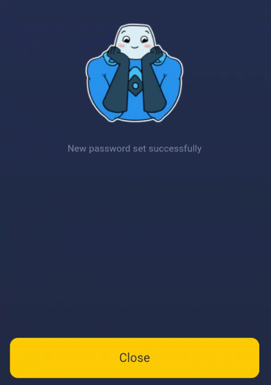 Atomic Wallet confirms that the password has been changed successfully.