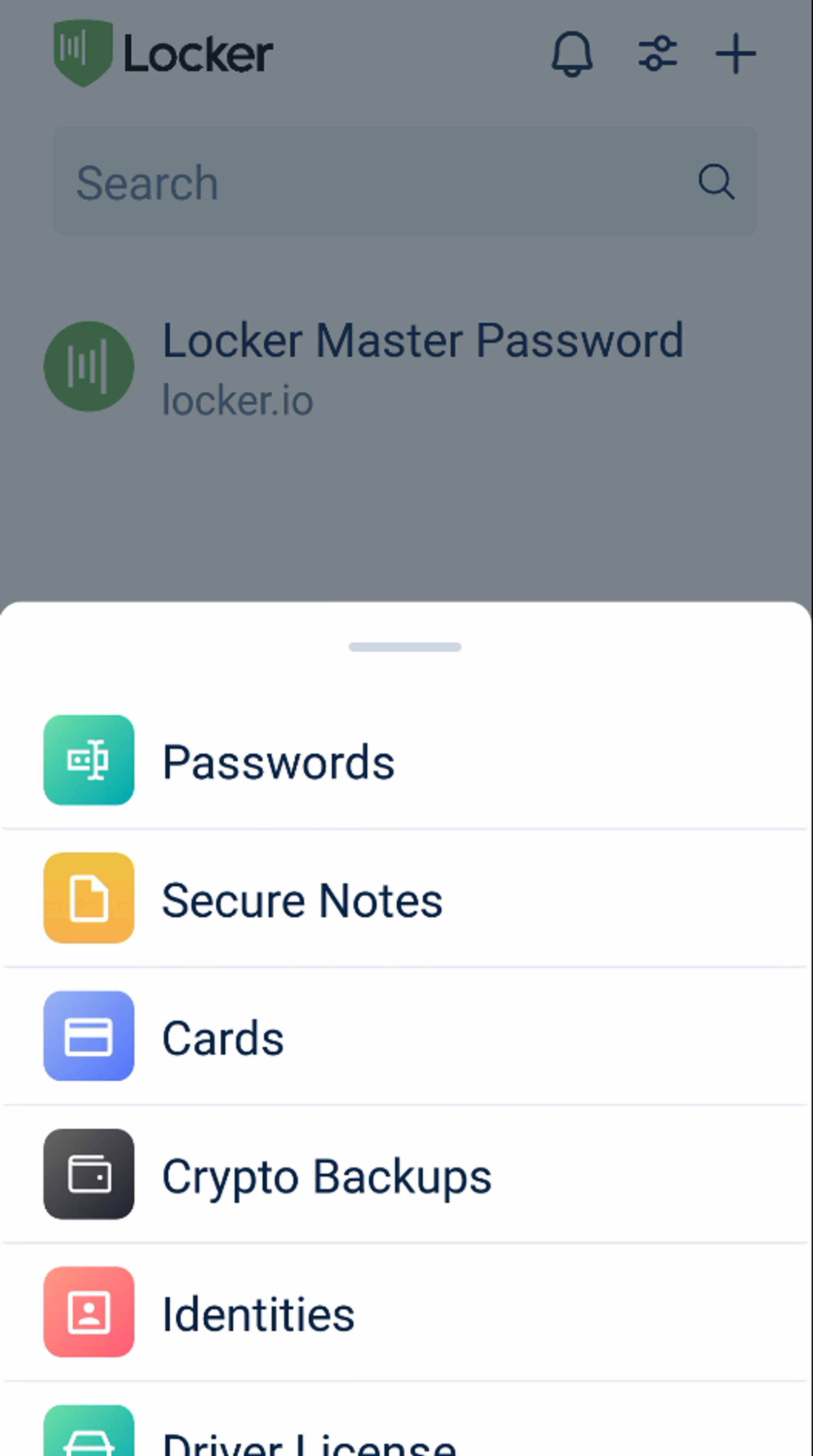 Adding new items in Locker mobile app