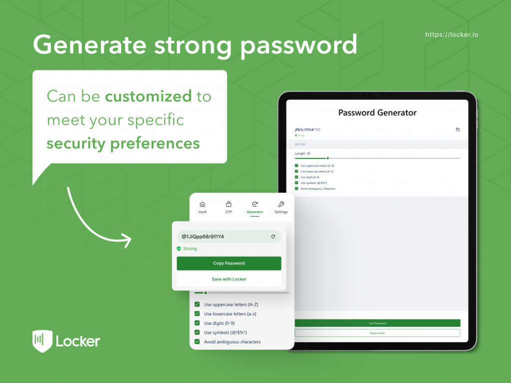 The password generator of Locker