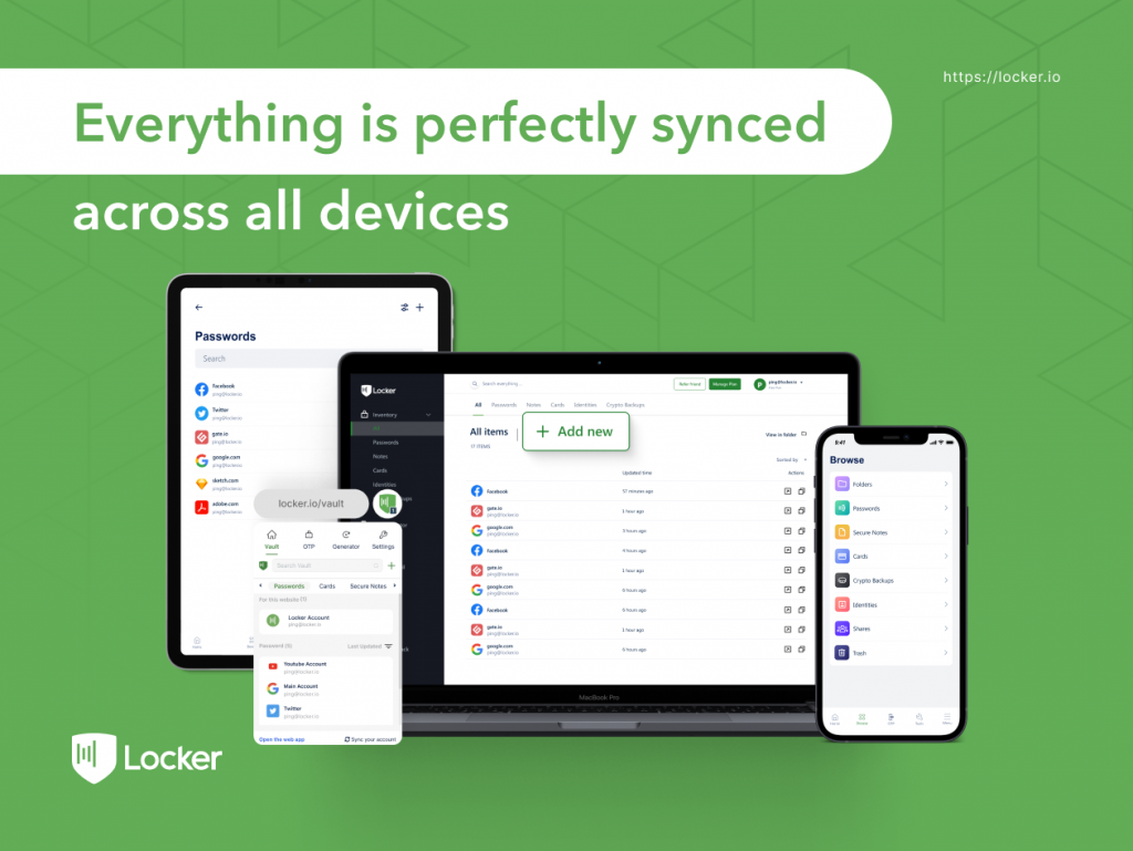 Locker running on several devices