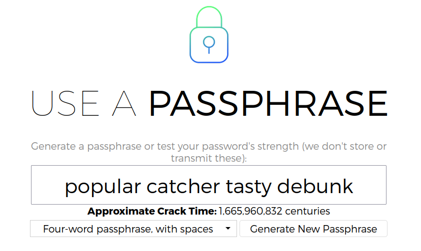 A website that helps people create random passphrases